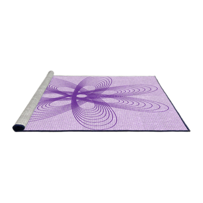 Sideview of Machine Washable Transitional Purple Rug, wshpat3348pur