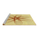 Sideview of Machine Washable Transitional Sun Yellow Rug, wshpat3348yw