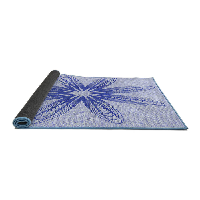 Thickness of Patterned Lavender Blue Rug, pat3349blu