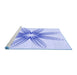 Sideview of Machine Washable Transitional Lavender Blue Rug, wshpat3349blu