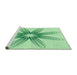 Sideview of Machine Washable Transitional Mint Green Rug, wshpat3349grn