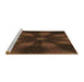 Sideview of Machine Washable Transitional Saddle Brown Rug, wshpat335brn