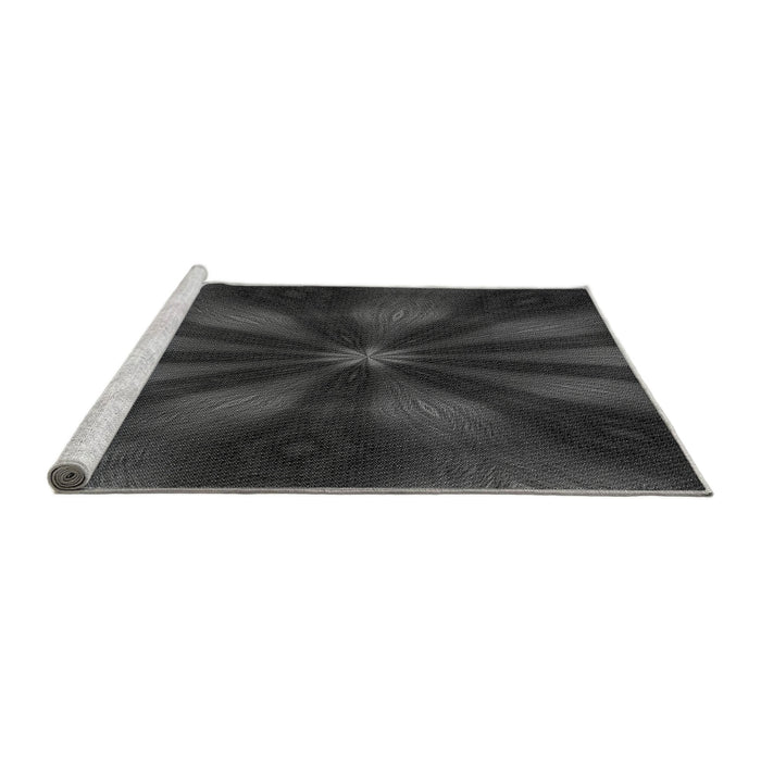 Sideview of Machine Washable Transitional Charcoal Black Rug, wshpat335gry