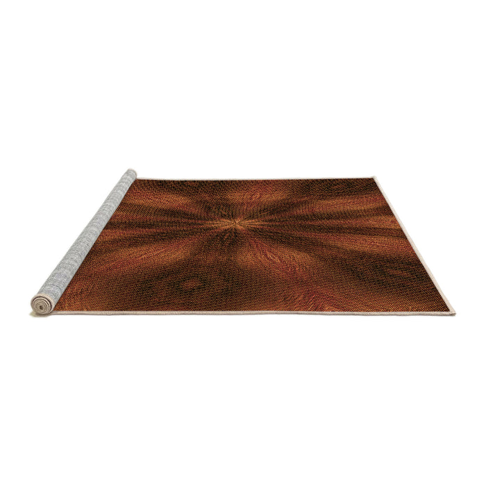 Square Machine Washable Transitional Mahogany Brown Rug, wshpat335org