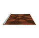 Square Machine Washable Transitional Mahogany Brown Rug, wshpat335org