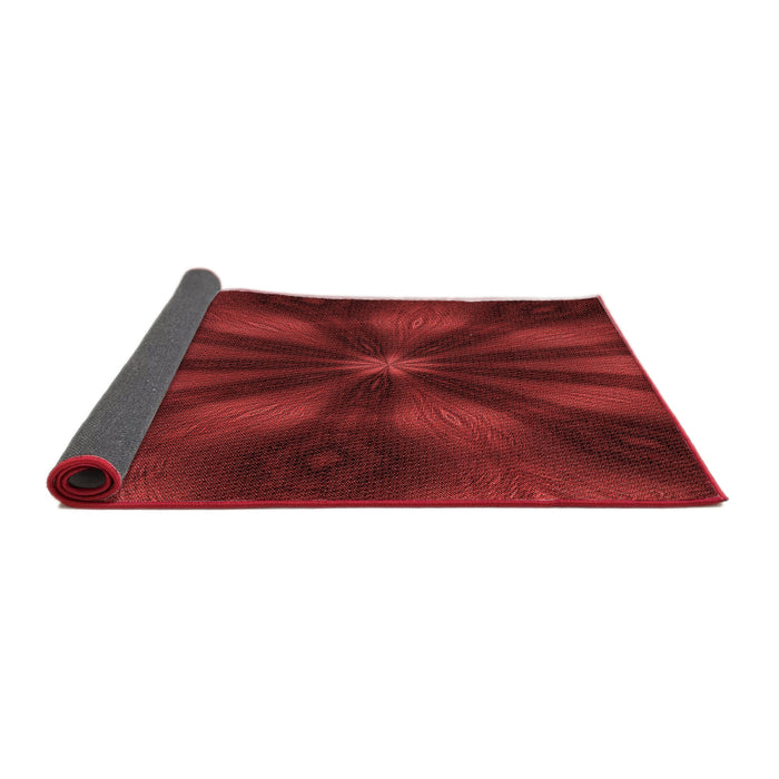 Thickness of Patterned Crimson Red Rug, pat335rd