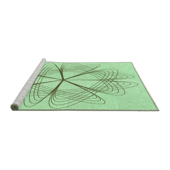 Sideview of Machine Washable Transitional Mint Green Rug, wshpat3350grn
