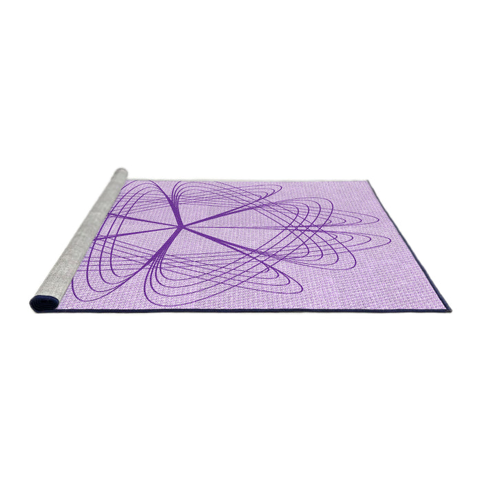 Sideview of Machine Washable Transitional Purple Rug, wshpat3350pur