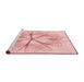 Sideview of Machine Washable Transitional Pastel Red Pink Rug, wshpat3350rd