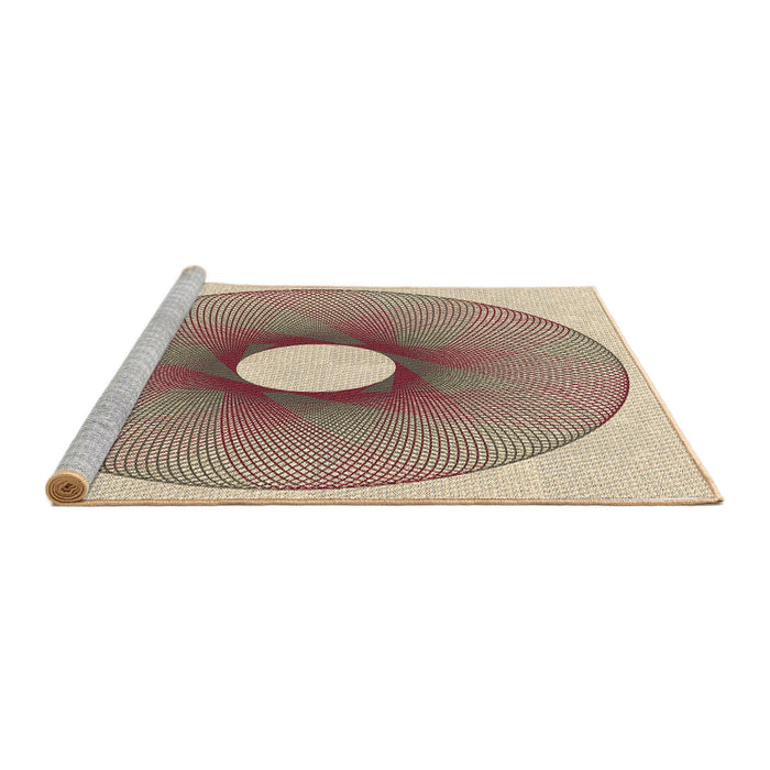 Sideview of Machine Washable Transitional Sienna Brown Rug, wshpat3351brn