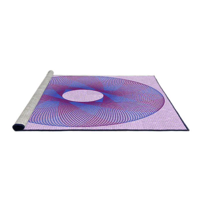 Sideview of Machine Washable Transitional Purple Plum Purple Rug, wshpat3351pur