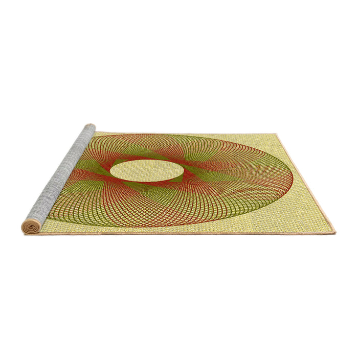 Sideview of Machine Washable Transitional Dark Bisque Brown Rug, wshpat3351yw
