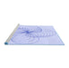 Sideview of Machine Washable Transitional Lavender Blue Rug, wshpat3352blu