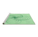 Sideview of Machine Washable Transitional Mint Green Rug, wshpat3352grn