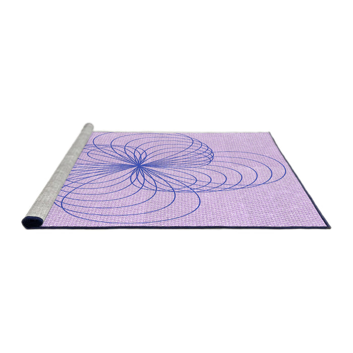 Sideview of Machine Washable Transitional Bright Lilac Purple Rug, wshpat3352pur