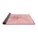 Thickness of Patterned Pastel Red Pink Rug, pat3353rd