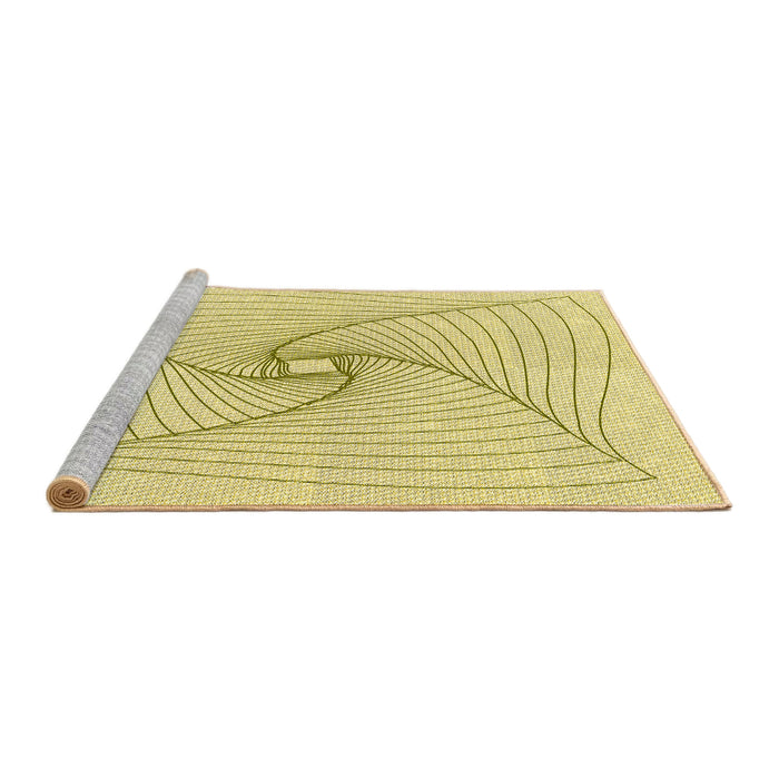 Sideview of Machine Washable Transitional Sun Yellow Rug, wshpat3353yw
