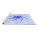 Sideview of Machine Washable Transitional Lavender Blue Rug, wshpat3354blu