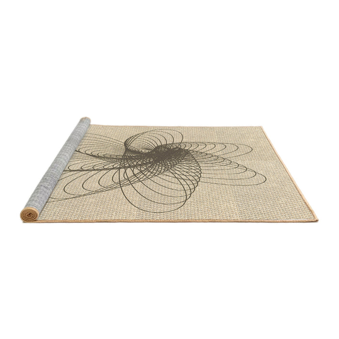 Sideview of Machine Washable Transitional Moccasin Beige Rug, wshpat3354brn
