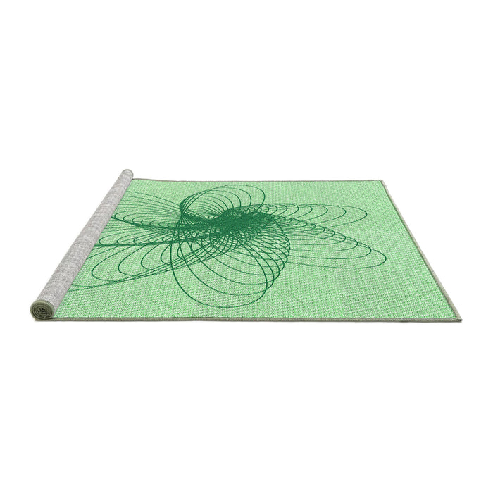 Sideview of Machine Washable Transitional Mint Green Rug, wshpat3354grn