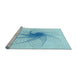 Sideview of Machine Washable Transitional Electric Blue Rug, wshpat3354lblu