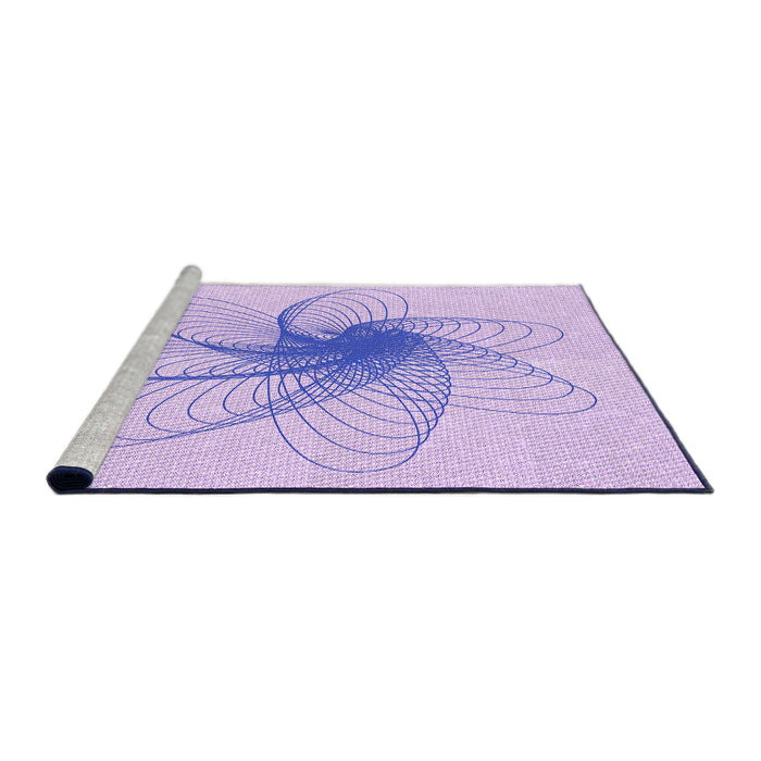 Sideview of Machine Washable Transitional Purple Mimosa Purple Rug, wshpat3354pur