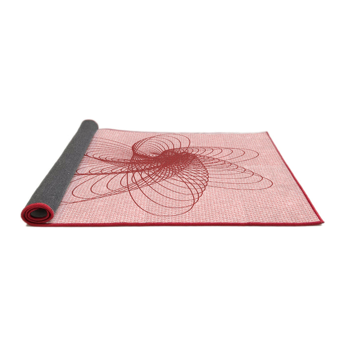 Thickness of Patterned Pastel Red Pink Rug, pat3354rd