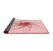Thickness of Patterned Pastel Red Pink Rug, pat3354rd