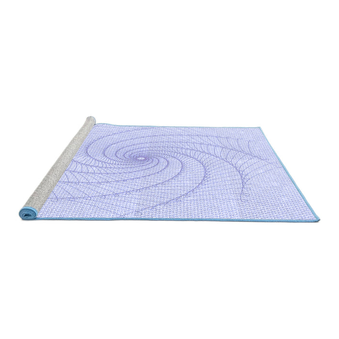 Sideview of Machine Washable Transitional Lavender Blue Rug, wshpat3355blu
