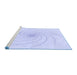 Sideview of Machine Washable Transitional Lavender Blue Rug, wshpat3355blu