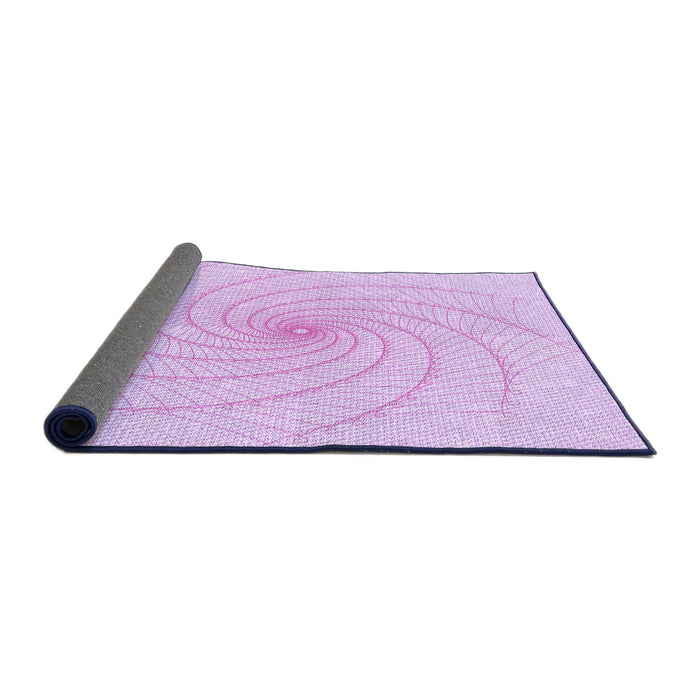 Thickness of Patterned Violet Purple Rug, pat3355pur