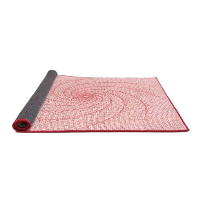 Thickness of Patterned Pastel Red Pink Rug, pat3355rd