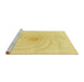 Sideview of Machine Washable Transitional Sun Yellow Rug, wshpat3355yw