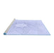 Sideview of Machine Washable Transitional Lavender Blue Rug, wshpat3356blu