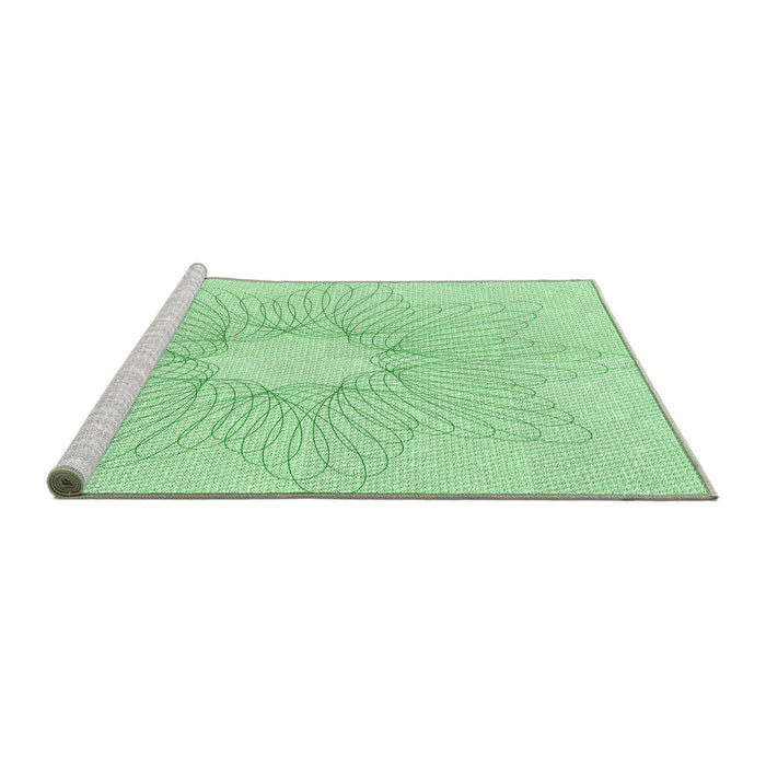 Sideview of Machine Washable Transitional Mint Green Rug, wshpat3356grn