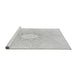 Sideview of Machine Washable Transitional Platinum Gray Rug, wshpat3356gry