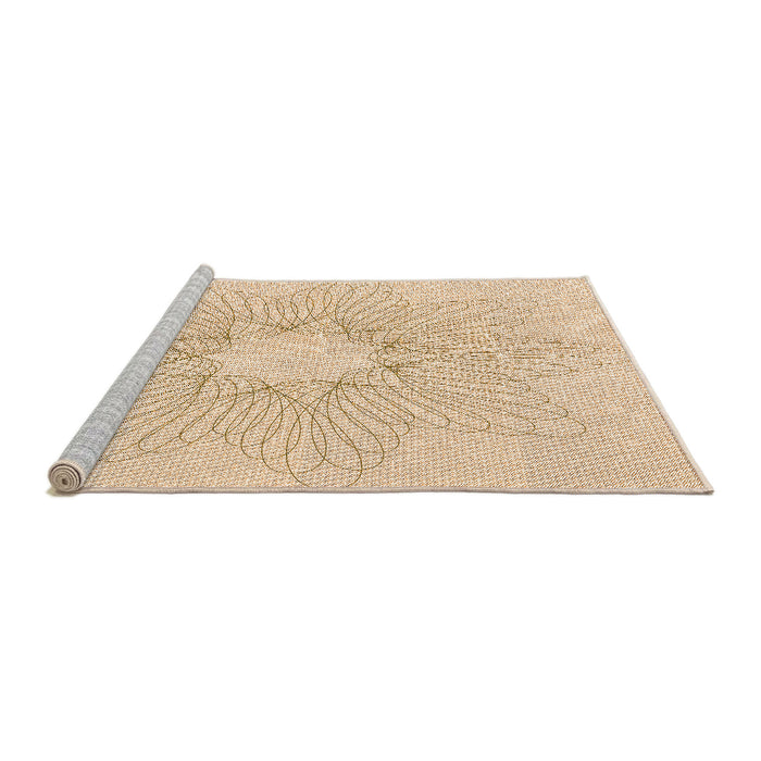 Sideview of Machine Washable Transitional Moccasin Beige Rug, wshpat3356org