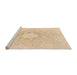 Sideview of Machine Washable Transitional Moccasin Beige Rug, wshpat3356org