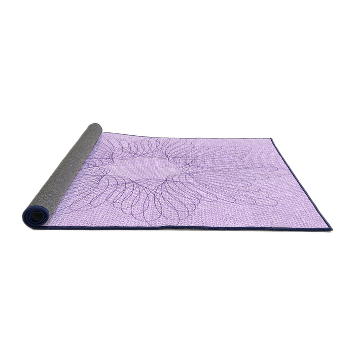Thickness of Patterned Bright Lilac Purple Rug, pat3356pur