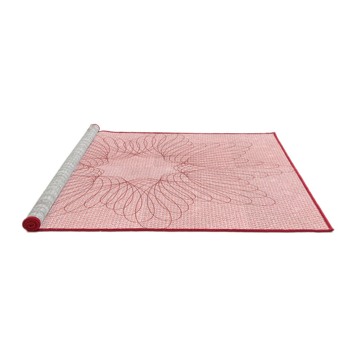 Sideview of Machine Washable Transitional Pastel Red Pink Rug, wshpat3356rd