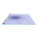 Sideview of Machine Washable Transitional Lavender Blue Rug, wshpat3357blu