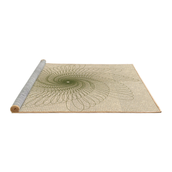 Sideview of Machine Washable Transitional Peach Beige Rug, wshpat3357brn