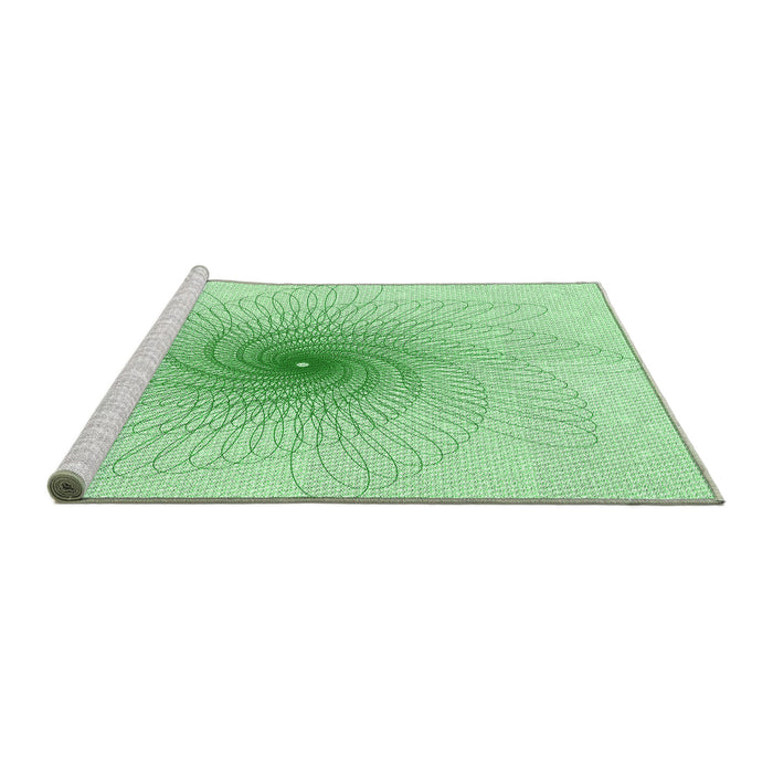 Sideview of Machine Washable Transitional Mint Green Rug, wshpat3357grn