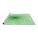 Sideview of Machine Washable Transitional Mint Green Rug, wshpat3357grn