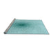 Sideview of Machine Washable Transitional Electric Blue Rug, wshpat3357lblu