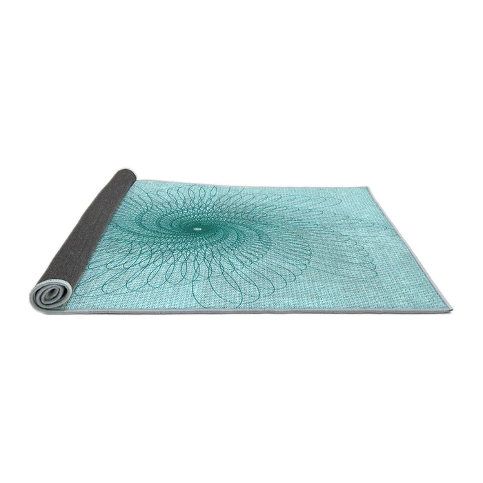 Thickness of Patterned Electric Blue Rug, pat3357lblu