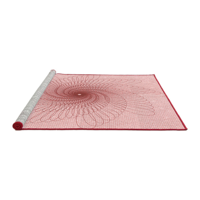 Sideview of Machine Washable Transitional Pastel Red Pink Rug, wshpat3357rd