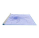 Sideview of Machine Washable Transitional Lavender Blue Rug, wshpat3358blu