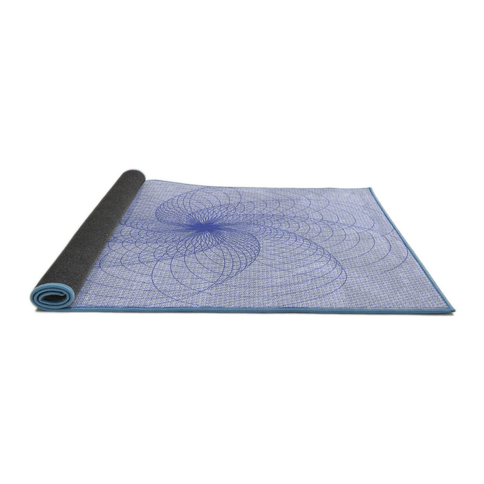 Thickness of Patterned Lavender Blue Rug, pat3358blu