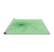 Sideview of Machine Washable Transitional Mint Green Rug, wshpat3358grn